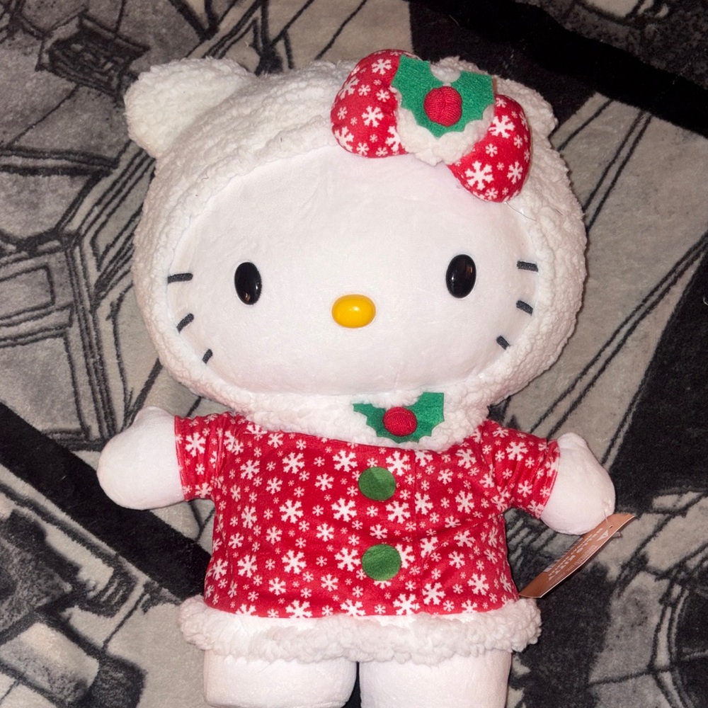 Hello Kitty Greeter in Red Snowflake Attire